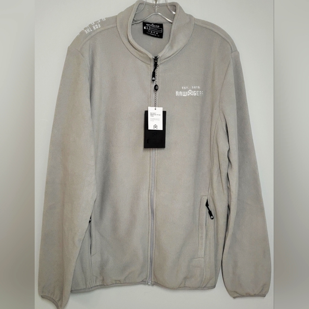 Rawgear zip-up Jacket Men's Grey Jacket LARGE NWT